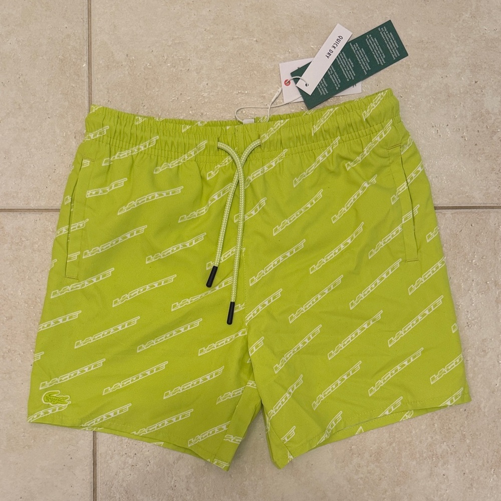 Lacoste Bright Green Swim Trunks